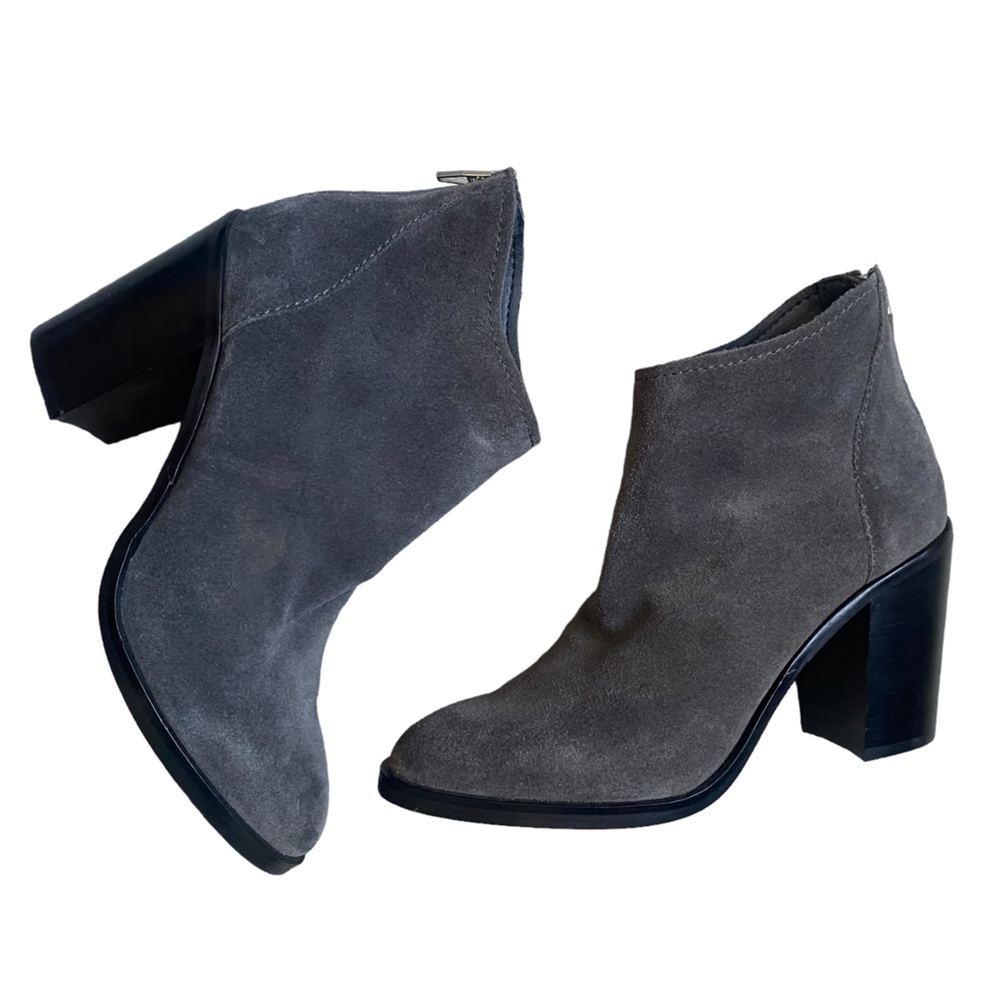 Dolce Vita Grey Suede Leather Heeled Ankle Boots 7